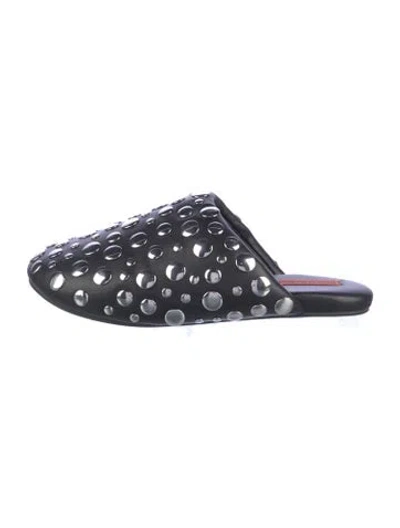 Pre-owned Simon Miller Leather Studded Accents Mules In Black