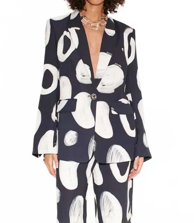 Simon Miller Lennox Crepe Jacket In Painted Dot In Black