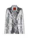 Simon Miller Leon Sequin-embellished Blazer In Silver