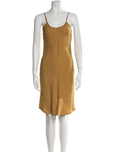 Pre-owned Simon Miller Linen Knee-length Dress In Yellow