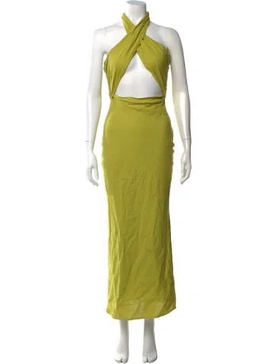 Pre-owned Simon Miller Linen Long Dress In Green