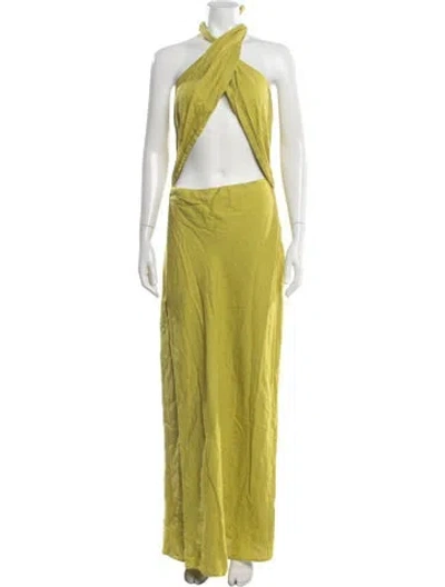 Pre-owned Simon Miller Linen Long Dress In Green