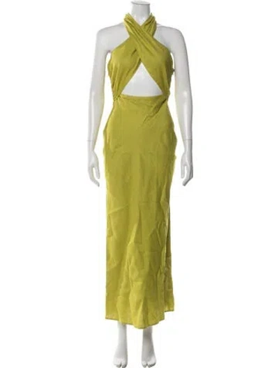 Pre-owned Simon Miller Linen Long Dress In Green