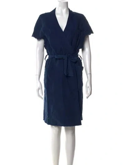 Pre-owned Simon Miller Linen Midi Length Dress In Blue