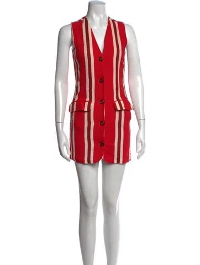Pre-owned Simon Miller Linen Mini Dress In Red