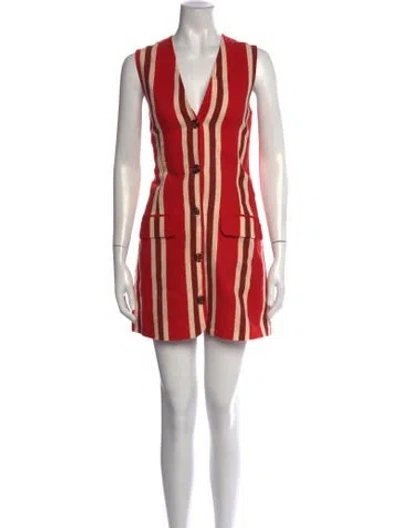 Pre-owned Simon Miller Linen Mini Dress In Red
