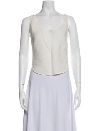 Pre-owned Simon Miller Linen Scoop Neck Top In Neutrals