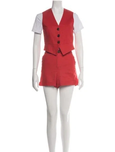 Pre-owned Simon Miller Linen Short Set In Red