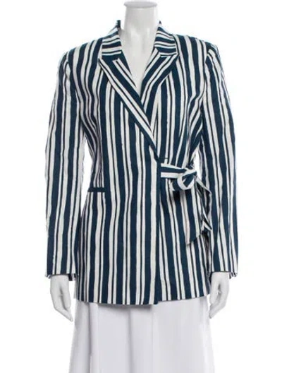 Pre-owned Simon Miller Linen Striped Blazer In Blue