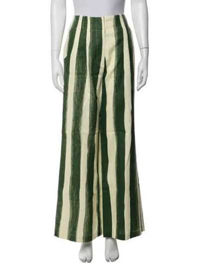 Pre-owned Simon Miller Linen Wide Leg Pants In Green