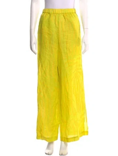 Pre-owned Simon Miller Linen Wide Leg Pants In Yellow