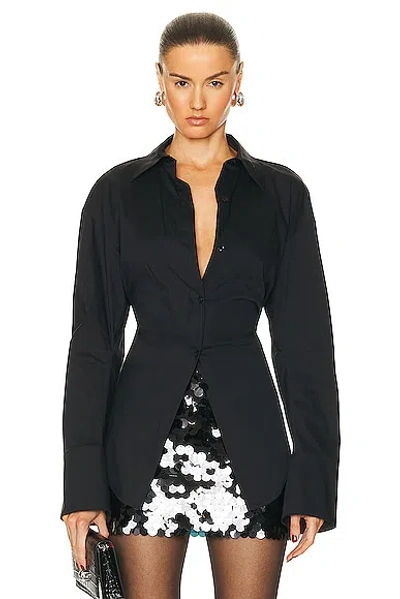 Simon Miller Loch Button Up Shirt In Black