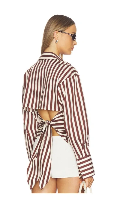 Simon Miller Loch Poplin Button Up In Multi