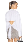 Simon Miller Loch Poplin Button Up Shirt In Macadamia