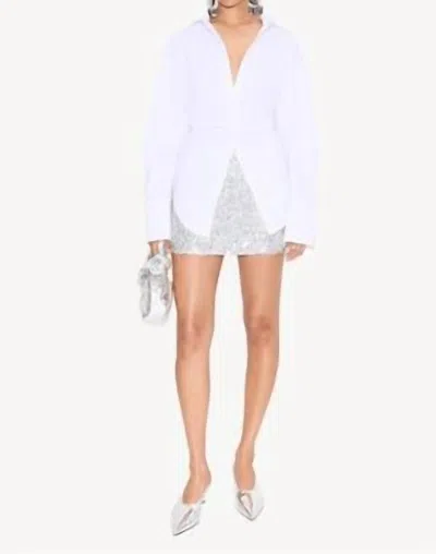 Simon Miller Loch Poplin Button Up Top In Macadamia In Beige