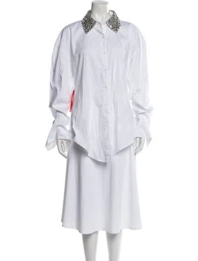 Pre-owned Simon Miller Long Sleeve Blouse In White