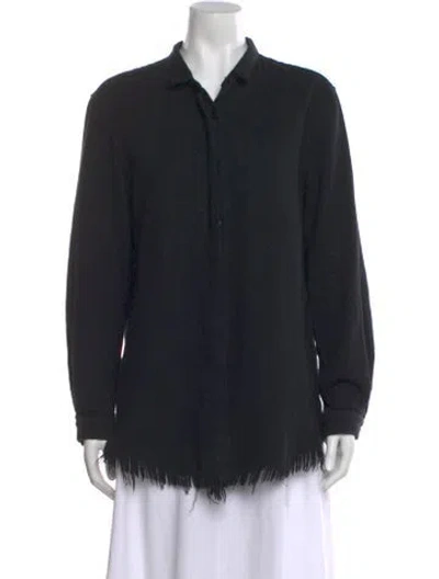 Pre-owned Simon Miller Long Sleeve Button-up Top In Black