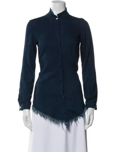 Pre-owned Simon Miller Long Sleeve Button-up Top In Blue