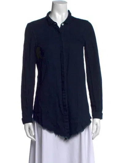 Pre-owned Simon Miller Long Sleeve Button-up Top In Blue