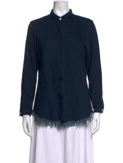 Pre-owned Simon Miller Long Sleeve Button-up Top In Blue