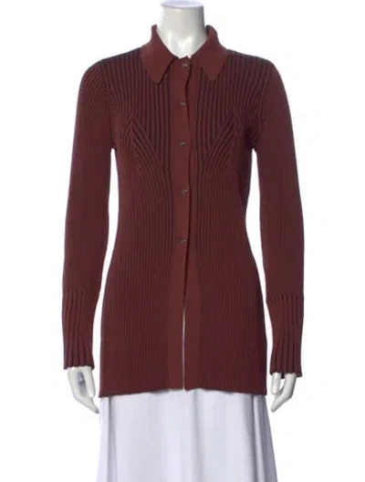 Pre-owned Simon Miller Long Sleeve Button-up Top In Burgundy