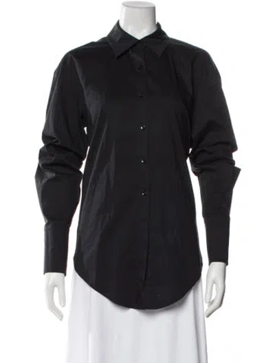 Pre-owned Simon Miller Long Sleeve Button-up Top In Gray