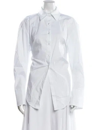 Pre-owned Simon Miller Long Sleeve Button-up Top In Neutral