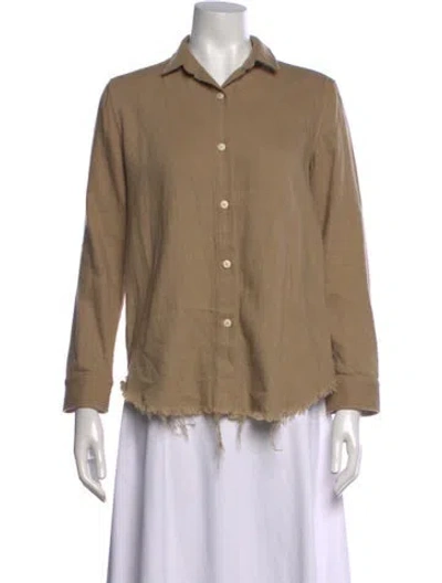 Pre-owned Simon Miller Long Sleeve Button-up Top In Neutrals