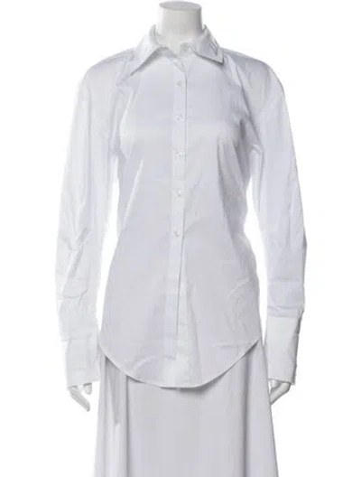 Pre-owned Simon Miller Long Sleeve Button-up Top In Neutrals
