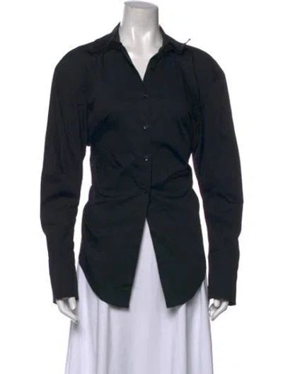 Pre-owned Simon Miller Long Sleeve Button-up Top W/ Tags In Black