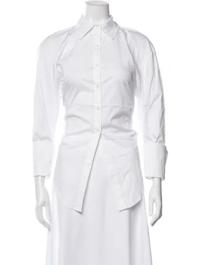 Pre-owned Simon Miller Long Sleeve Button-up Top W/ Tags In White