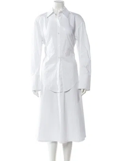 Pre-owned Simon Miller Long Sleeve Button-up Top In White