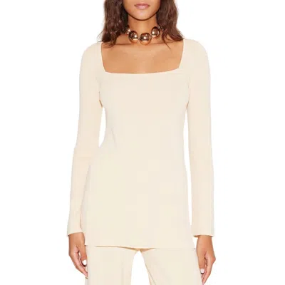 Simon Miller Long Sleeve Zozo Top In Cream In Neutral