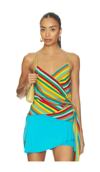 Simon Miller Marlowe Crepe Tie Tank Top In Multi