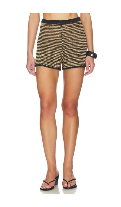 Simon Miller Marzo Knit Short In Black & Natural Combo