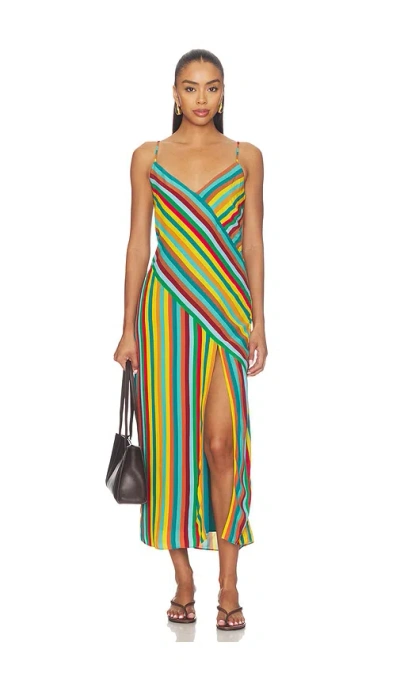 Simon Miller Maude Striped Midi Dress In Multi