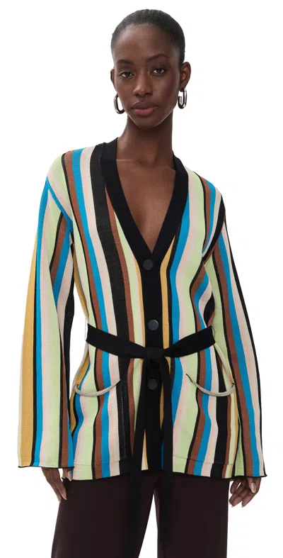 Simon Miller Max Belted Cardigan Ocean Stripe