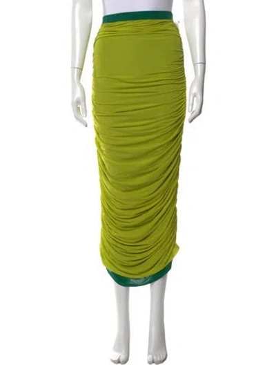 Pre-owned Simon Miller Mesh Accents Long Skirt In Green