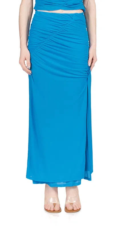 Simon Miller Mesh Swizzy Skirt In Taffy Blue In Multi