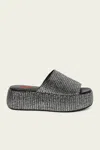 Simon Miller Metallic Raffia Cloudy Platform In Black Silver In Multi