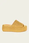 Simon Miller Metallic Raffia Cloudy Platform In Gold Natural In Multi