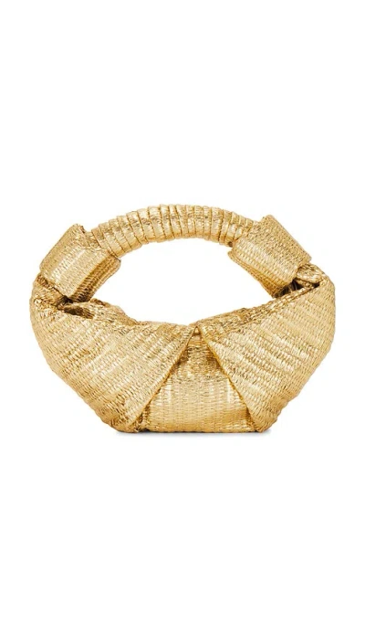 Simon Miller Metallic Raffia Lopsy Bag In Gold & Natural