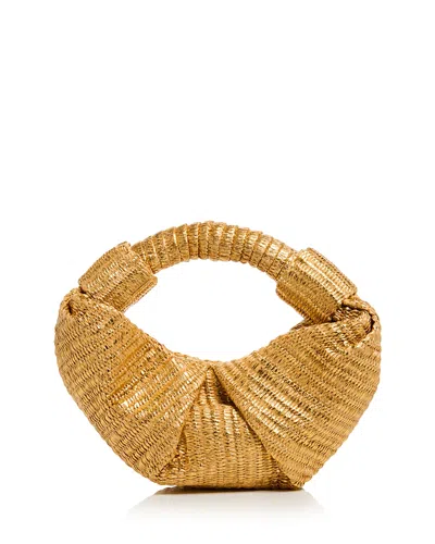 Simon Miller Metallic Woven Top Handle Bag In Gold