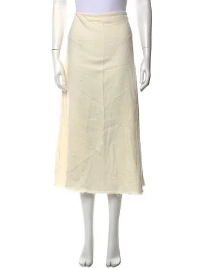 Pre-owned Simon Miller Midi Length Skirt In White