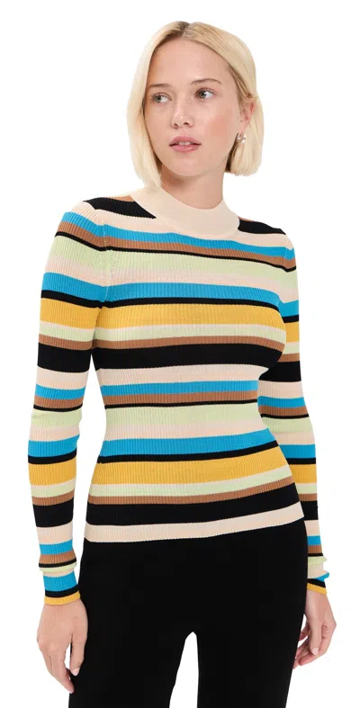 Simon Miller Mika Striped Knit Top Ocean Stripe