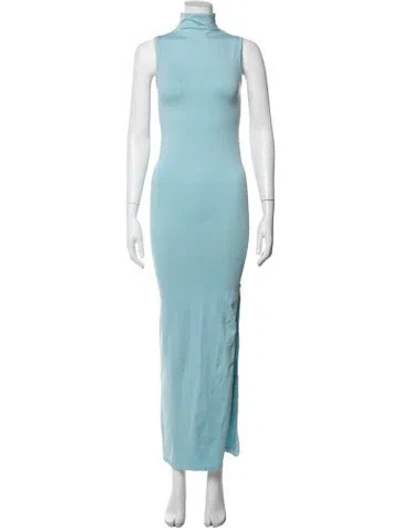 Pre-owned Simon Miller Mock Neck Long Dress In Blue
