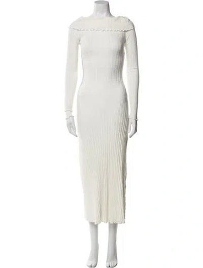 Pre-owned Simon Miller Mock Neck Long Dress In Neutral