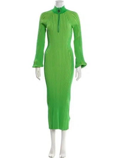 Pre-owned Simon Miller Mock Neck Long Dress W/ Tags In Green