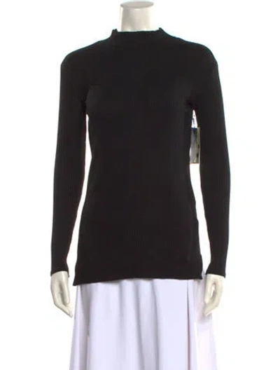 Pre-owned Simon Miller Mock Neck Long Sleeve Top In Black