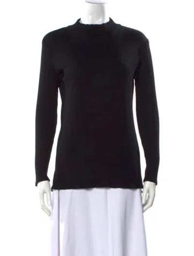 Pre-owned Simon Miller Mock Neck Long Sleeve Top In Black